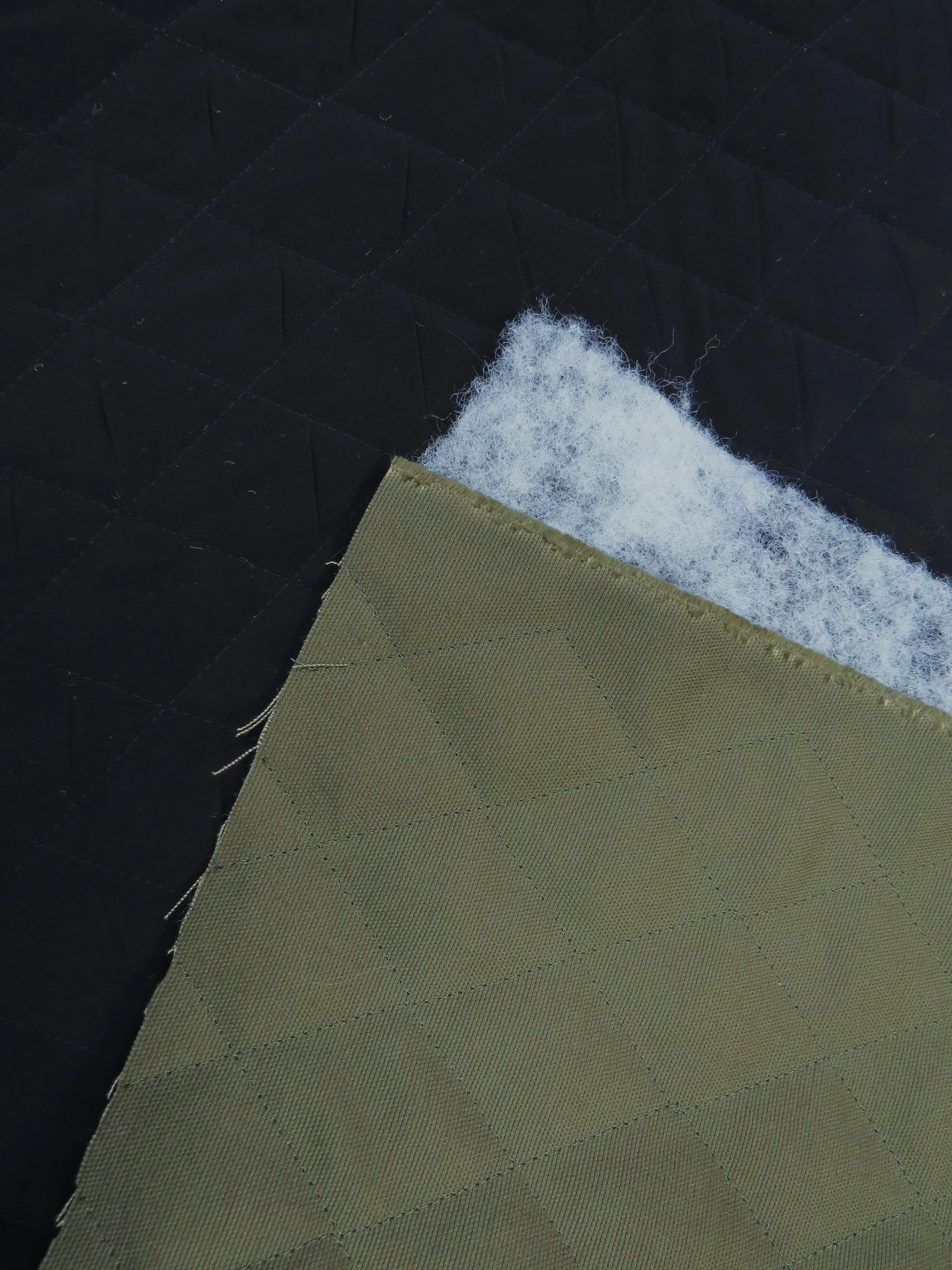12 oz  Cotton Canvas DOUBLE SIDED BATTING w peach skin fabric - ARMY GREEN/Black - Image 7