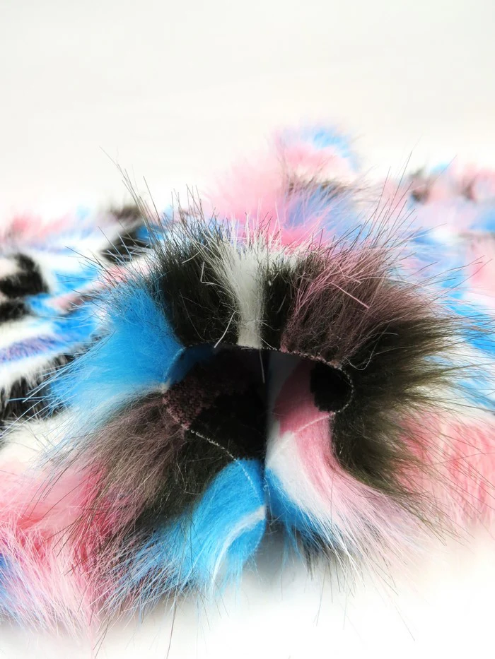 30 Yard Roll of Yellow, Orange, Black Sunset Multi-Color Faux Fur Fabric - Image 4