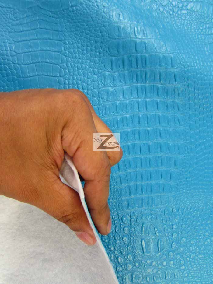 Charcoal Alligator Embossed Vinyl Fabric / Sold By The Yard - Image 4