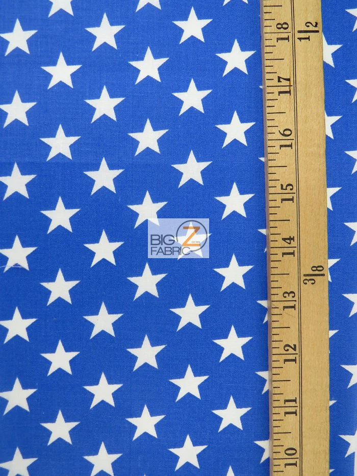 American Stars Poly Cotton Fabric / Blue / 50 Yard Bolt - Image 2