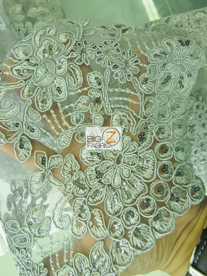 Anastasia Floral Sequins Lace Fabric / Burgundy / Sold By The Yard (Closeout) - Image 4