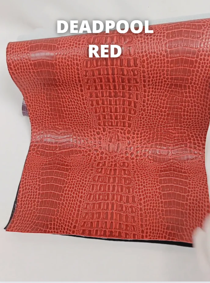 Deadpool Red AquaGuard Crocodile Marine Vinyl Fabric / Sold By The Yard - Image 2