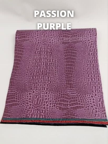 Passion Purple Crocodile Marine Vinyl Fabric / Sold By The Yard - Image 2