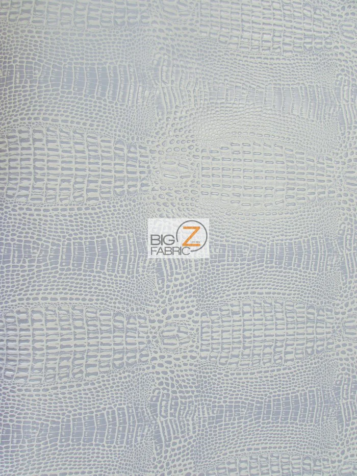Cool Silver Crocodile Marine Vinyl Fabric / Sold By The Yard - Image 2
