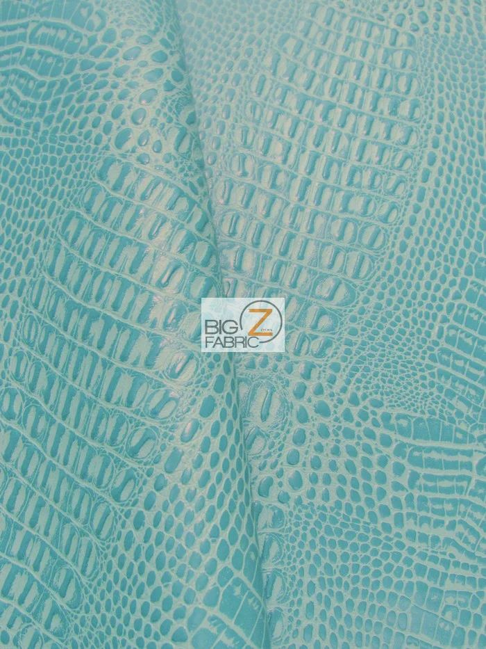 Fiji Turquoise Crocodile Marine Vinyl Fabric / Sold By The Yard - Image 6
