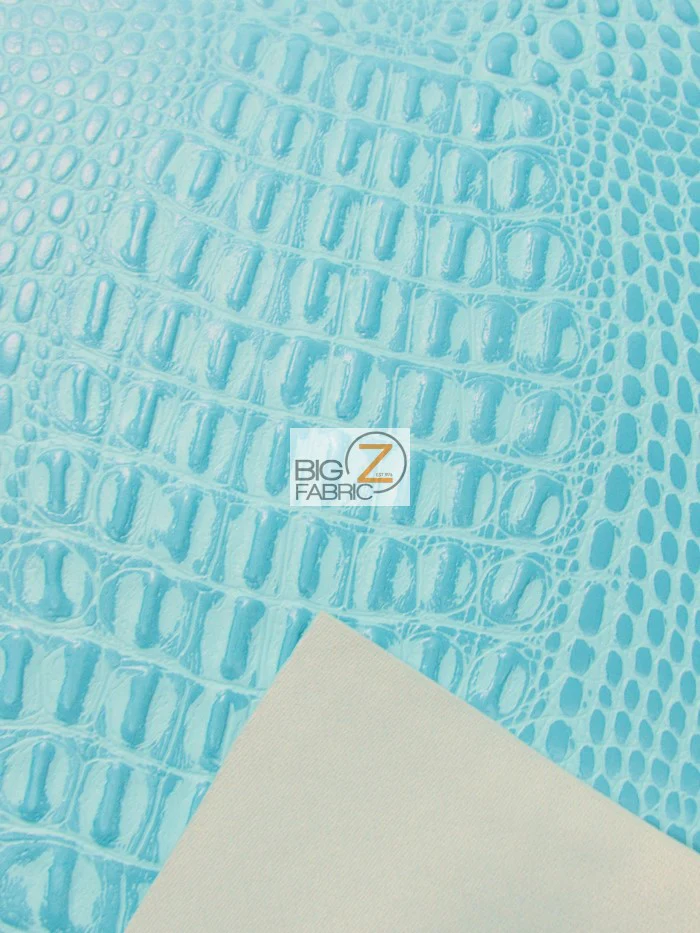 Fire Red Crocodile Marine Vinyl Fabric / Sold By The Yard - Image 5