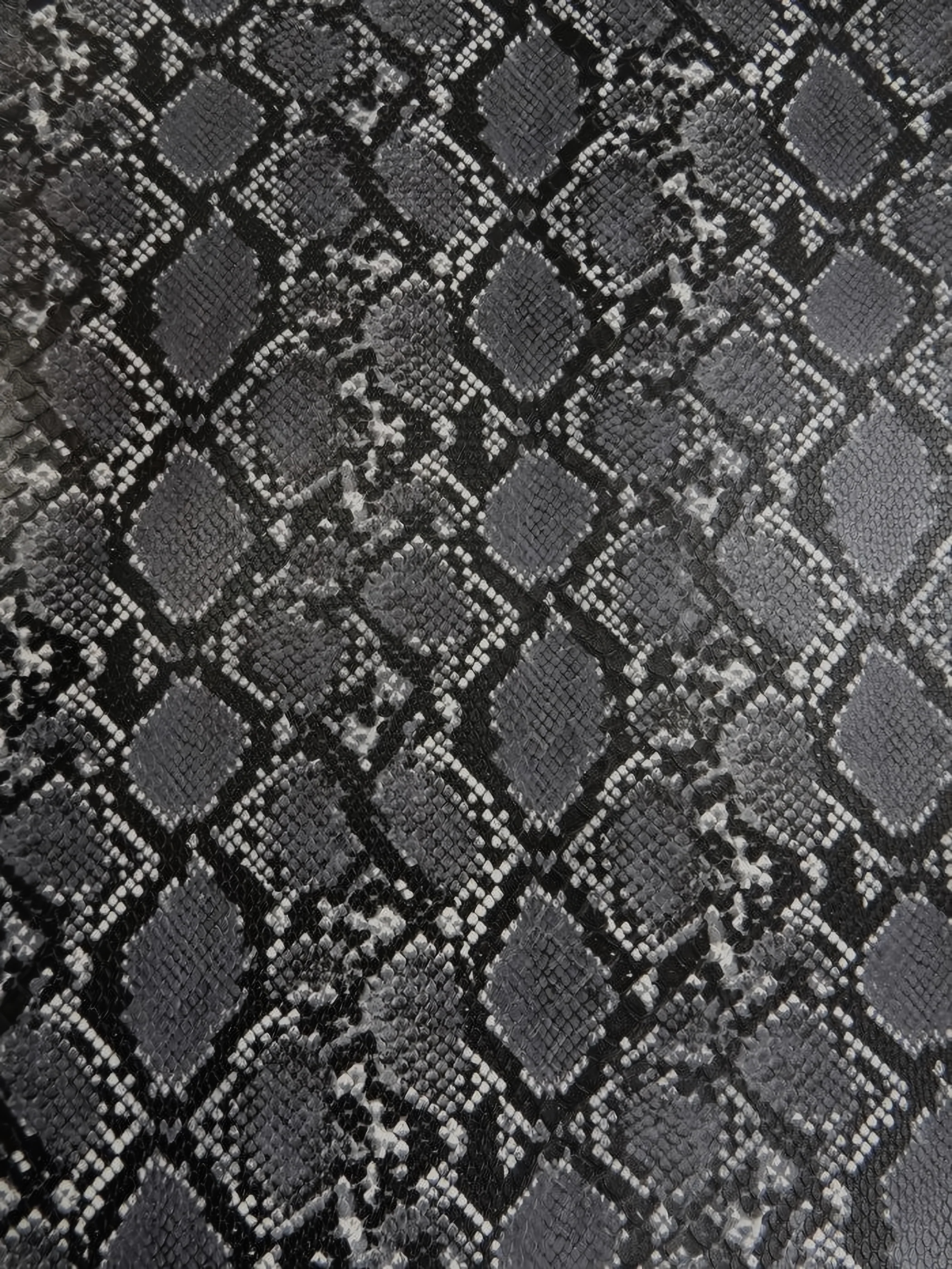 Ash / Calico Python Snake Vinyl Fabric - Image 2