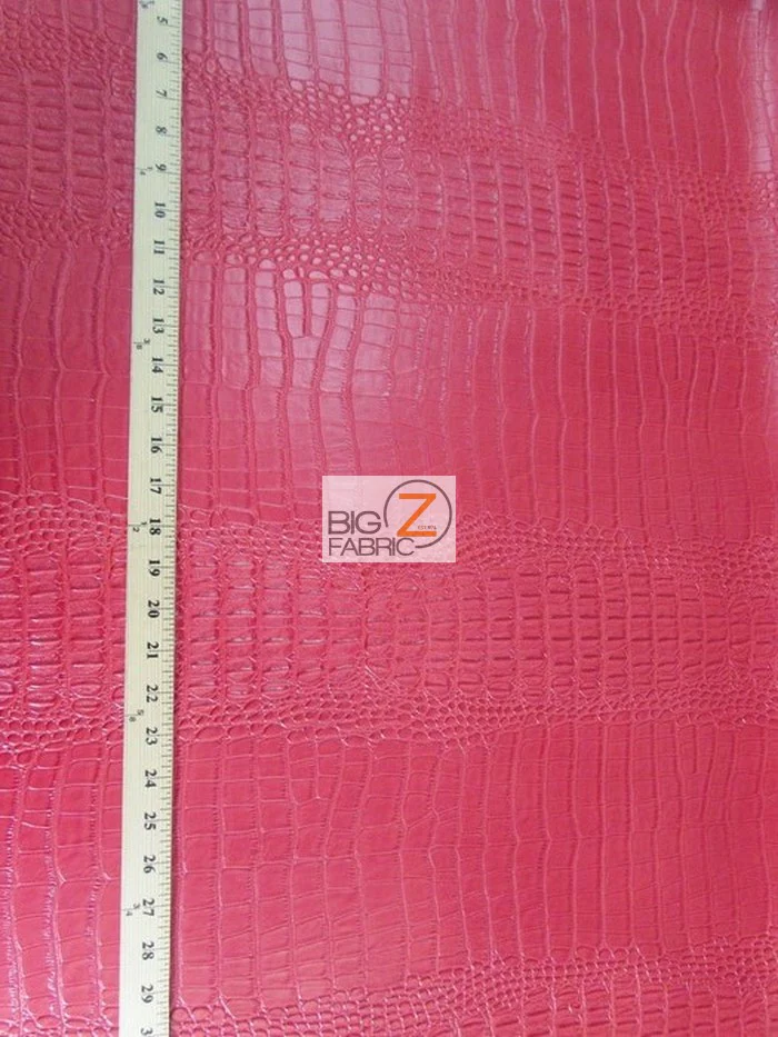 Pearl White Big Nile Crocodile Vinyl Fabric / Sold By The Yard - Image 2