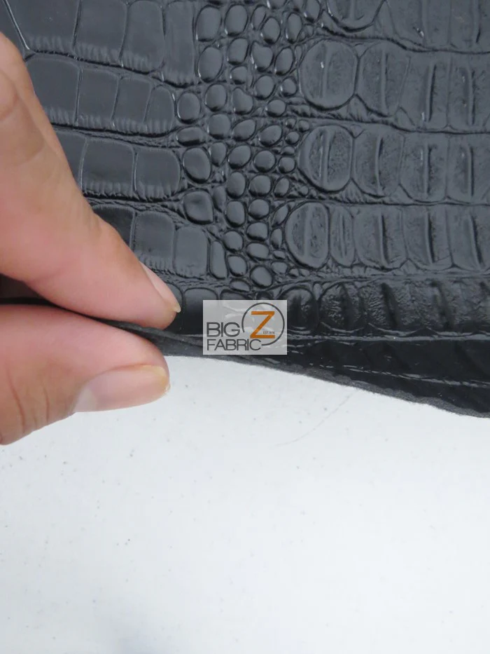 Pearl White Big Nile Crocodile Vinyl Fabric / Sold By The Yard - Image 4
