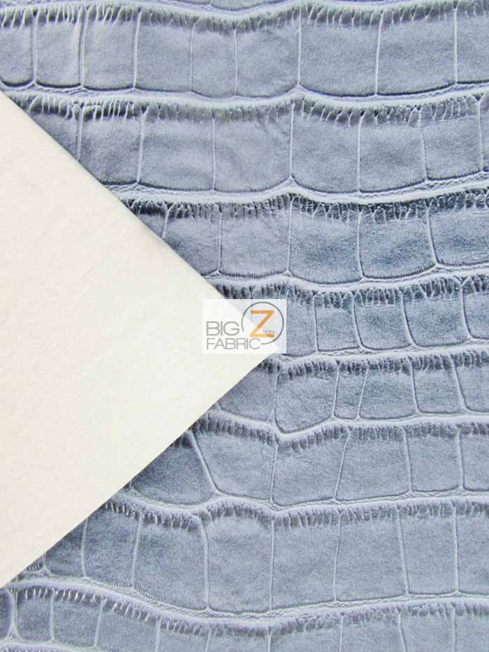 Big Nile Crocodile Faux Fake Leather Vinyl Fabric / Sterling Silver / By The Roll - 30 Yards - Image 3