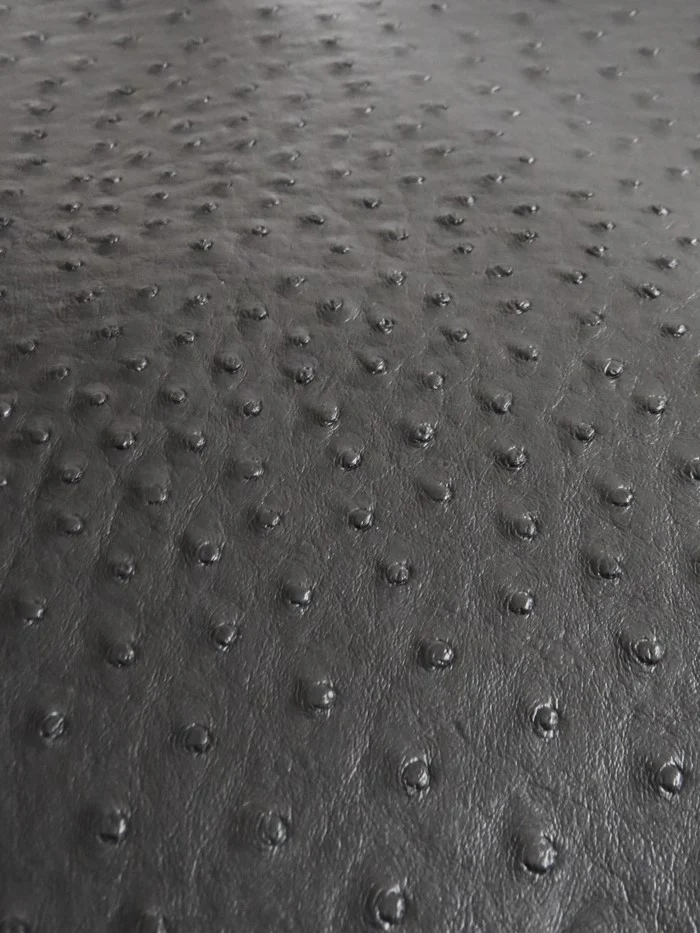 Black Classic Ostrich Upholstery Vinyl Fabric / Sold By The Yards - Image 2
