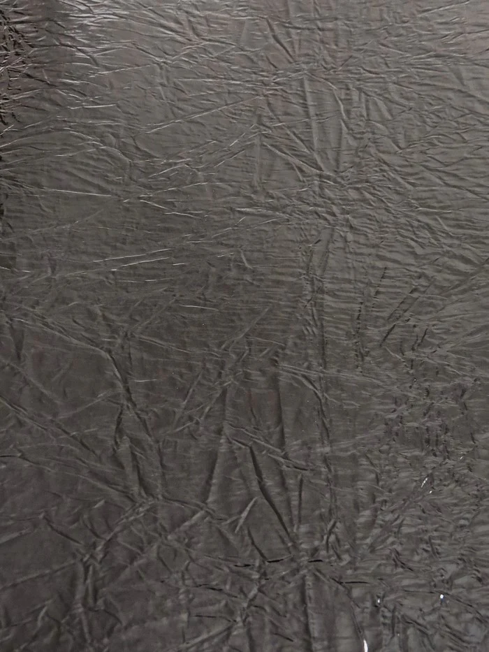 Black Distressed/Crushed Chrome Metallic Mirror Vinyl Fabric / Sold By The Yard - Image 2