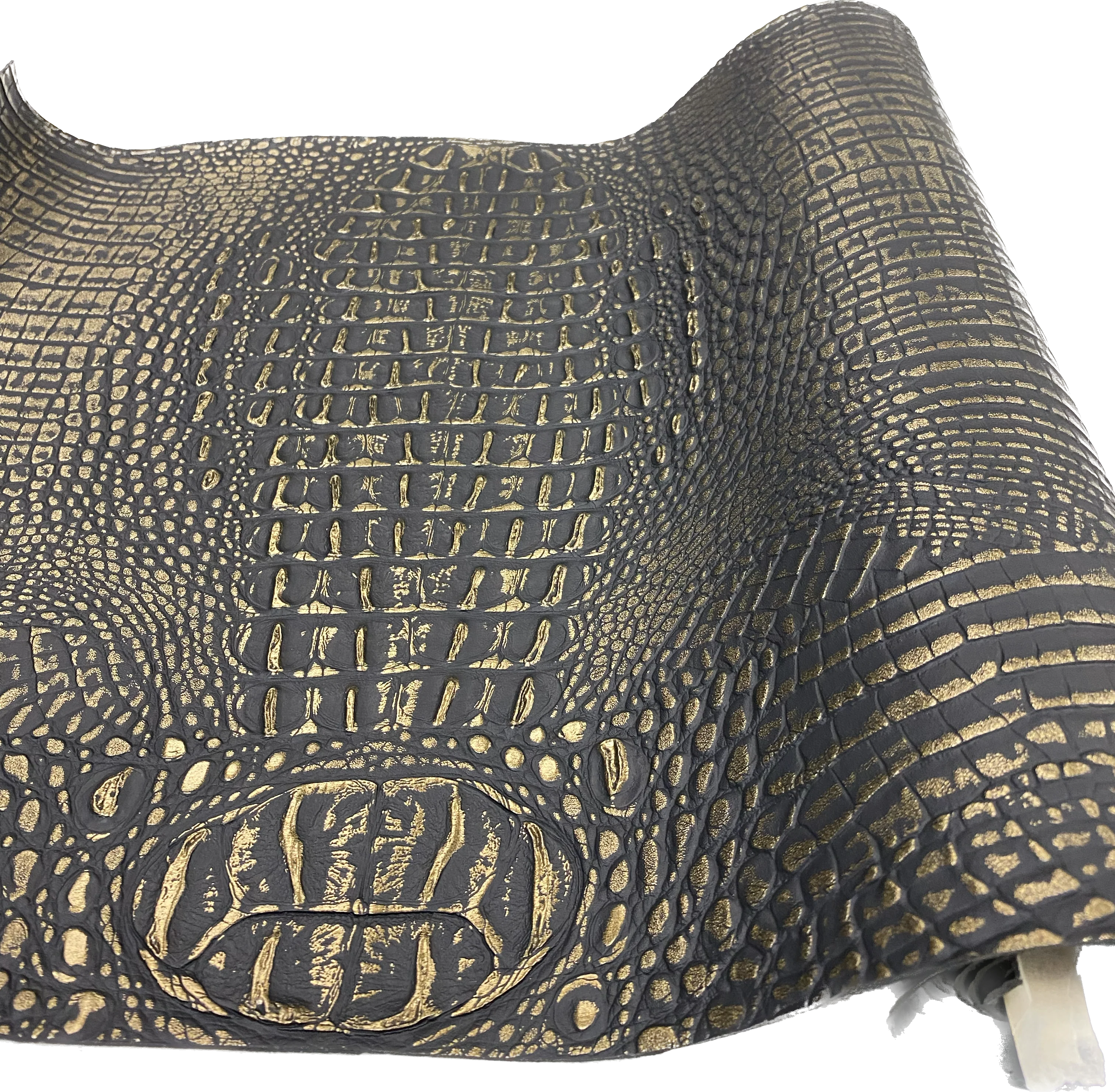 Black/Gold Metallic Caiman Gator Vinyl - Image 2