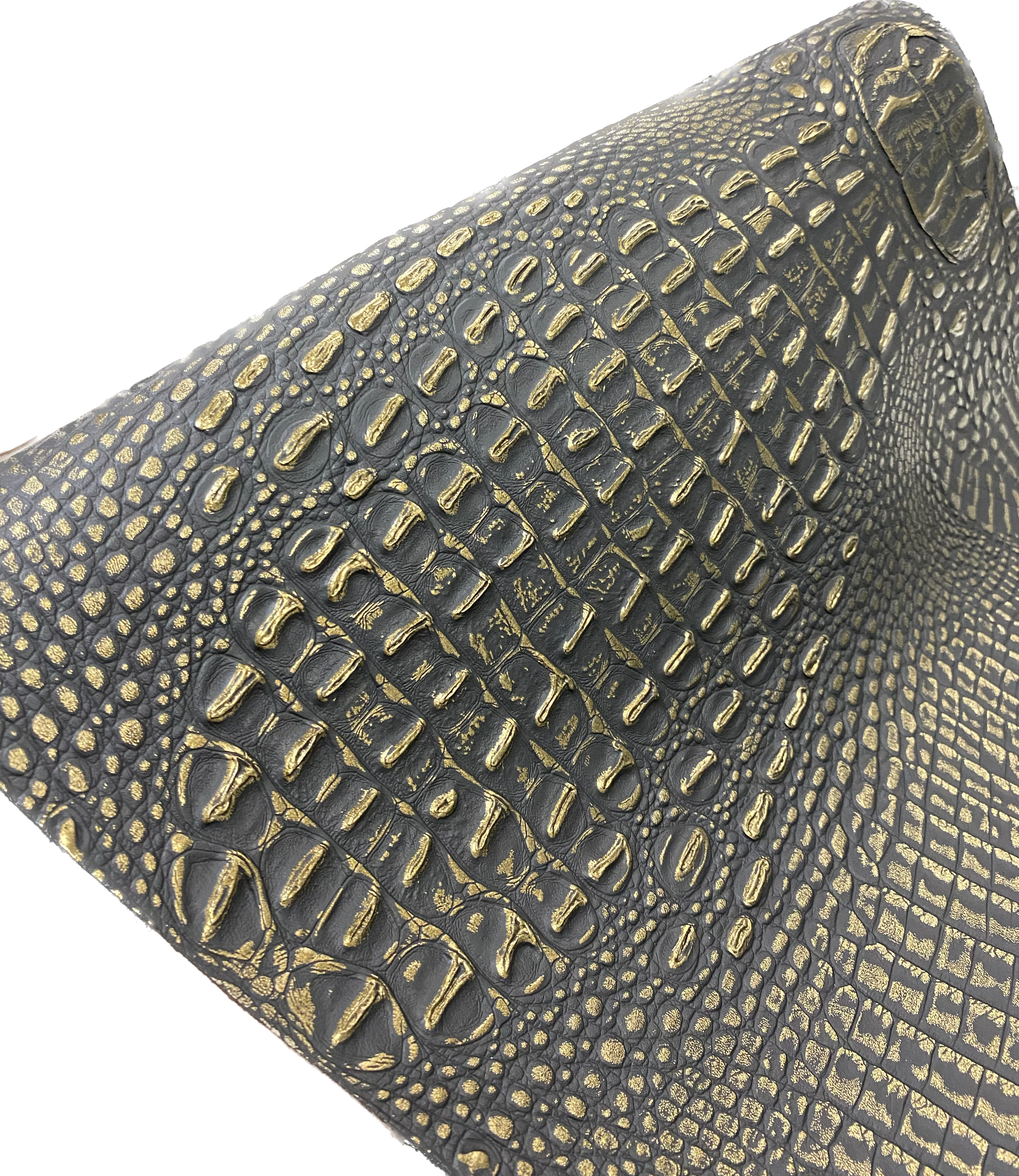 Black/Gold Metallic Caiman Gator Vinyl - Image 3