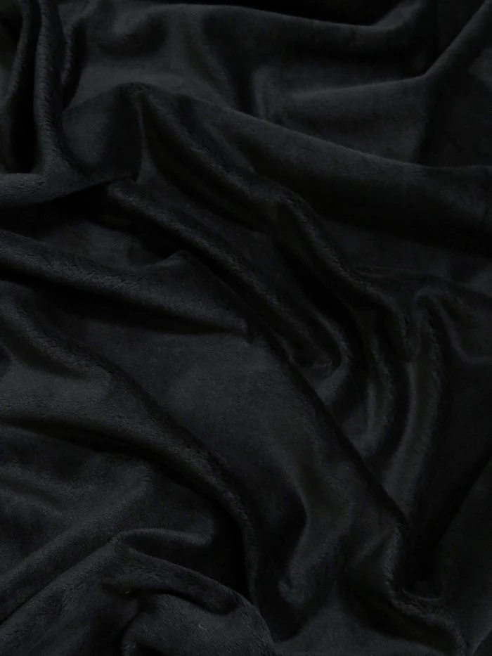 Black Minky Solid Baby Soft Fabric (Second Quality Goods)