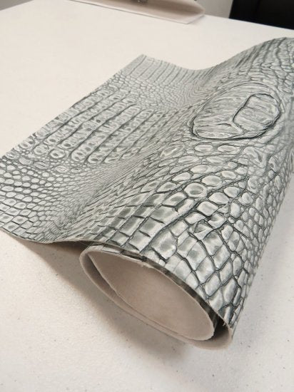 Cement/Silver Metallic Caiman Gator Vinyl - Image 2