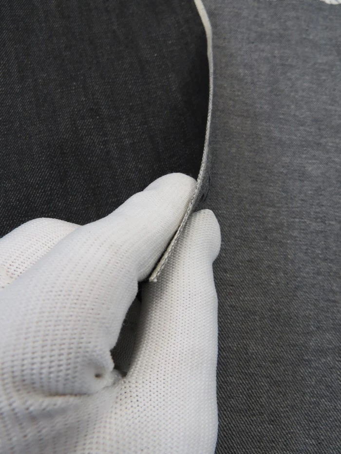 CHARCOAL/BLACK USA SELVEDGE DENIM - WHITE TICKER 12OZ - Image 2