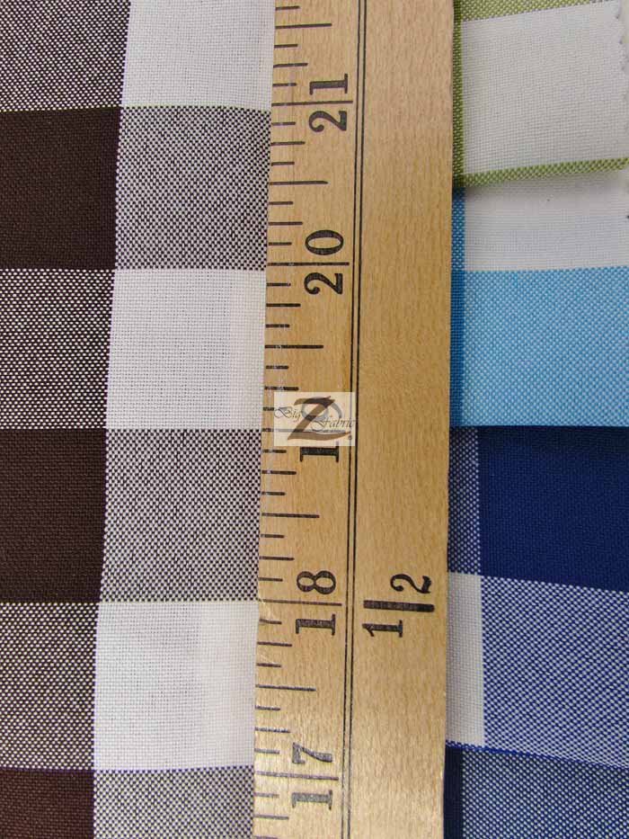 Checkered Gingham Poly Cotton Printed Fabric / Navy Blue / 50 Yard Bolt - Image 2
