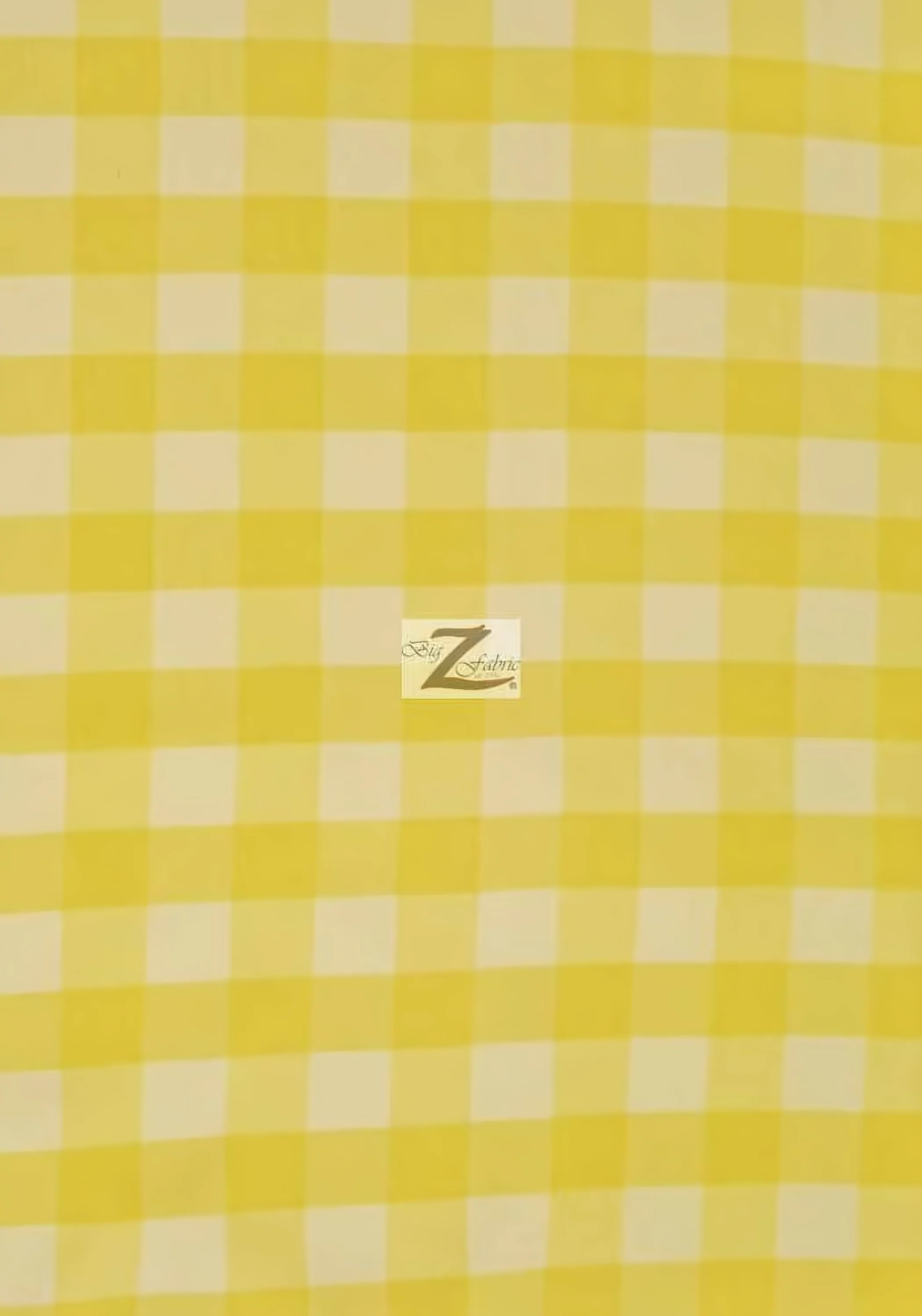 Checkered Gingham Poly Cotton Printed Fabric / Yellow / 50 Yard Bolt