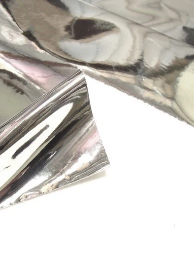 Silver Chrome Mirror Reflective Vinyl Fabric / By The Roll - 30 Yards - Image 3