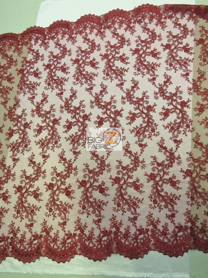 Cinderella Floral Sequins Lace Fabric / Black / Sold By The Yard (SECOND QUALITY GOODS) - Image 3