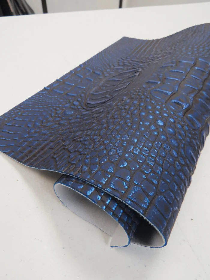 Navy/Blue Metallic Caiman Gator Vinyl - Image 4