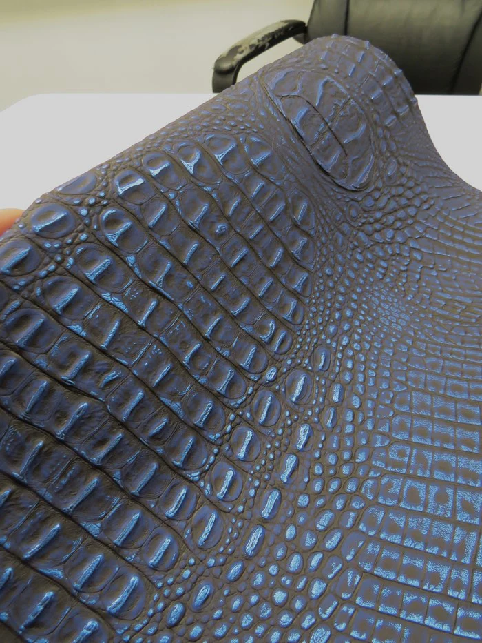 Navy/Blue Metallic Caiman Gator Vinyl - Image 3