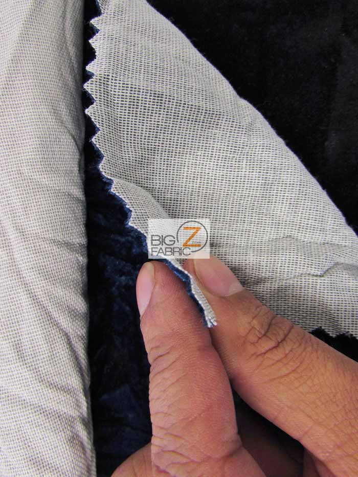 Crushed Flocking Upholstery Velvet Fabric / Royal Blue / 50 Yard Roll - Image 2