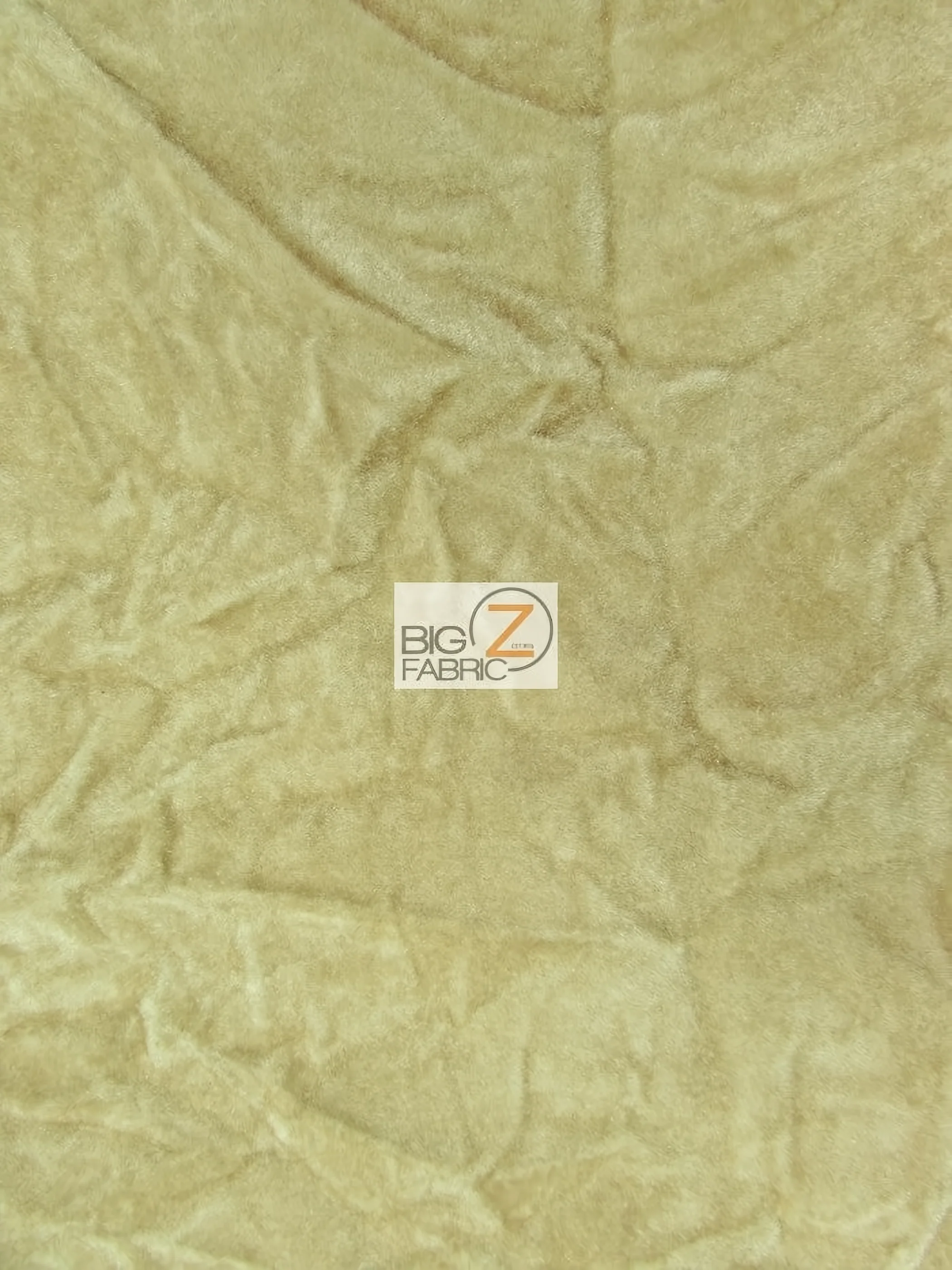 Crushed Flocking Upholstery Velvet Fabric / Tan / 50 Yard Roll