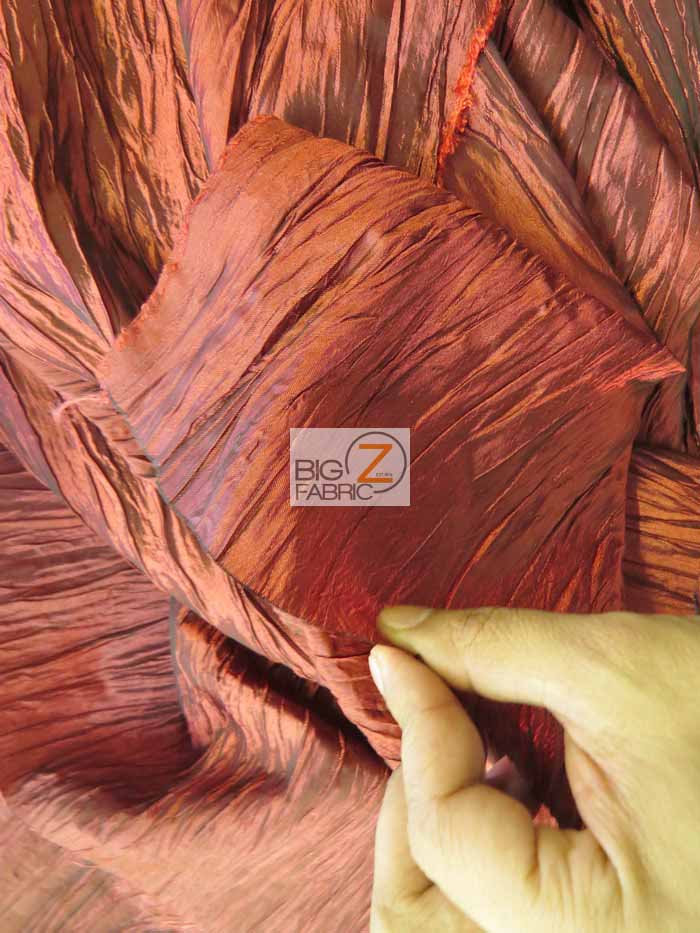 Crushed Taffeta Fabric / Silver / Sold By The Yard - Image 2