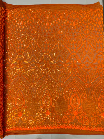 Geometric Diamond Sequin  Stretch Mesh Fabric / Sold by the Yard - Image 12