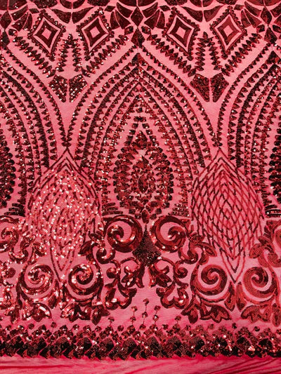 Geometric Diamond Sequin  Stretch Mesh Fabric / Sold by the Yard - Image 6
