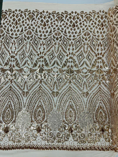 Geometric Diamond Sequin  Stretch Mesh Fabric / Sold by the Yard - Image 8
