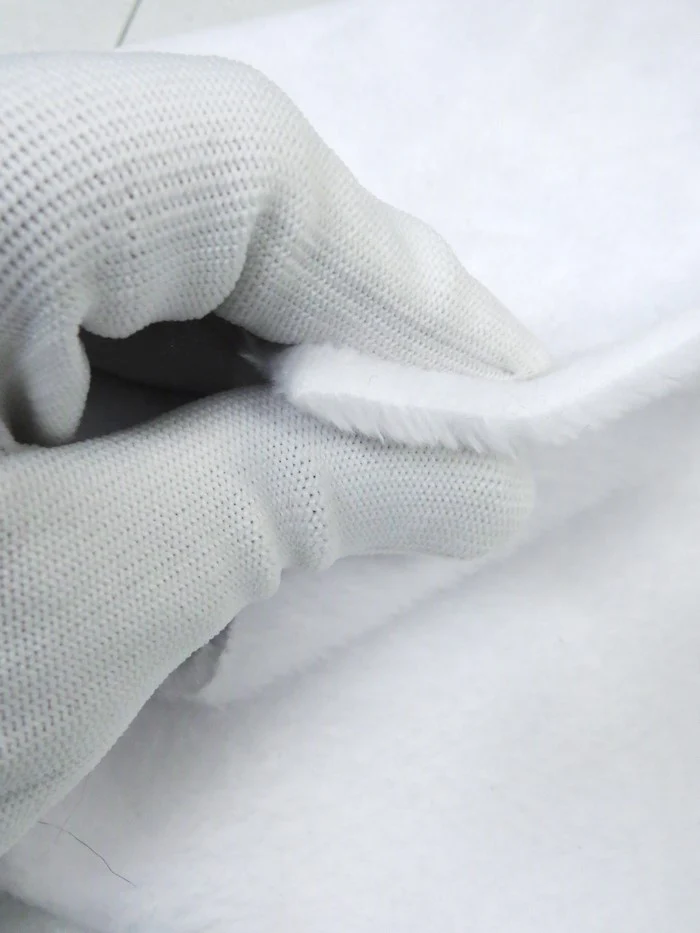 Double Sided Solid Soft Minky Fabric - White - Image 3