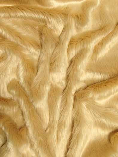 Blonde Solid Shaggy Long Pile Faux Fur Fabric / Sold By The Yard - Image 2