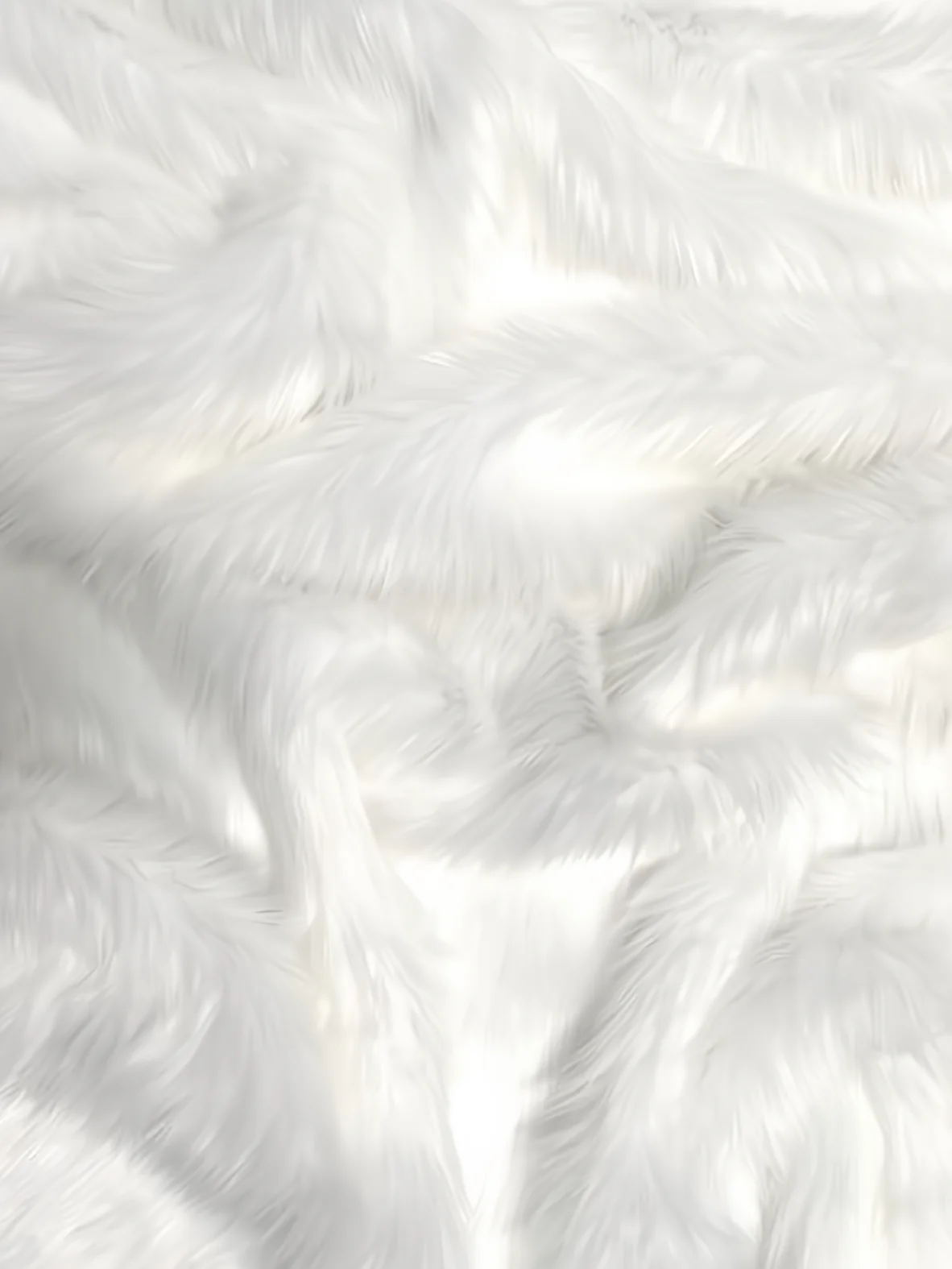 Faux Fake Fur Solid Shaggy Long Pile Faux Fur Fabric / White / Sold By The Yard (SECOND QUALITY GOODS)