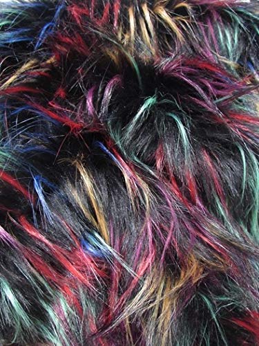 Multi #1 Fireworks Shaggy Long Pile Faux Fur Fabric / Sold By The Yard - Image 3