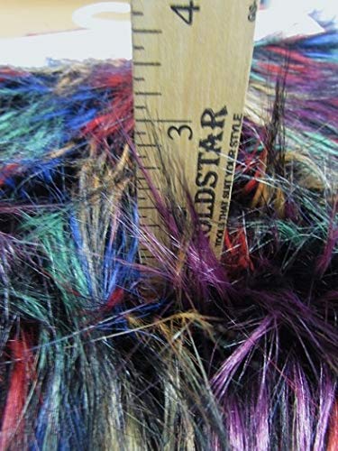 Multi #1 Fireworks Shaggy Long Pile Faux Fur Fabric / Sold By The Yard - Image 4