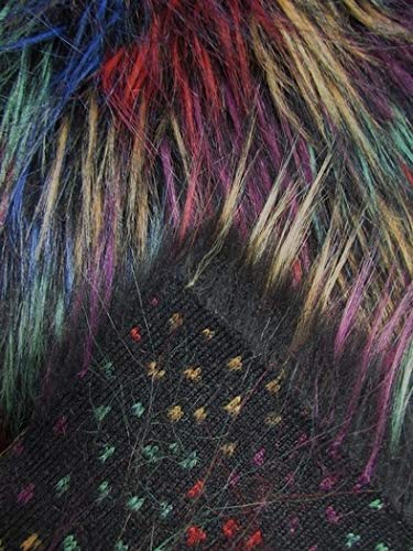 Multi #1 Fireworks Shaggy Long Pile Faux Fur Fabric / Sold By The Yard - Image 2