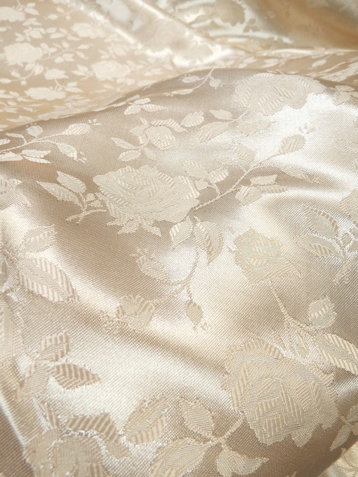 Floral Rose Jacquard Satin Fabric / Hunter Green / Sold By The Yard (Second Quality Goods) - Image 2