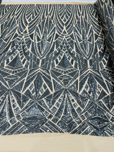 Geometric Sequin Stretch Mesh Fabric / Sold by the Yard - Image 12