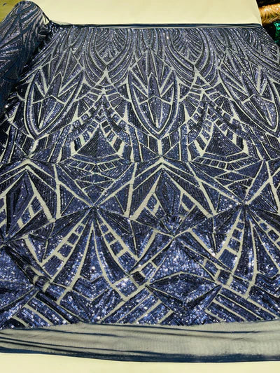 Geometric Sequin Stretch Mesh Fabric / Sold by the Yard - Image 14