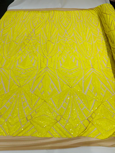 Geometric Sequin Stretch Mesh Fabric / Sold by the Yard - Image 16