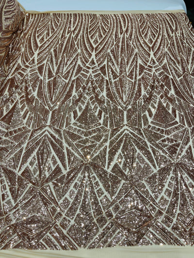 Geometric Sequin Stretch Mesh Fabric / Sold by the Yard - Image 17