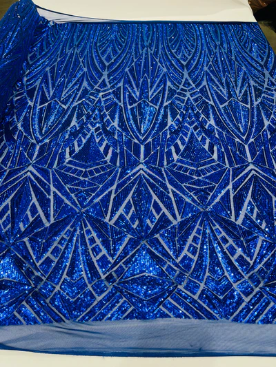 Geometric Sequin Stretch Mesh Fabric / Sold by the Yard - Image 18