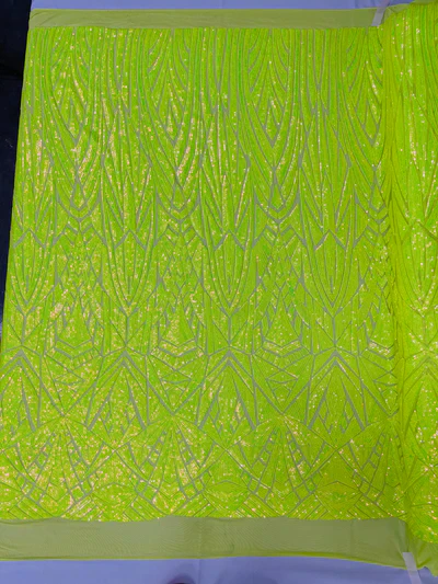 Geometric Sequin Stretch Mesh Fabric / Sold by the Yard - Image 3