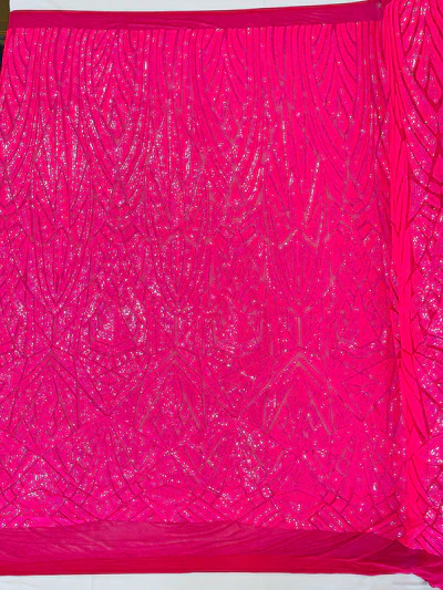Geometric Sequin Stretch Mesh Fabric / Sold by the Yard - Image 4