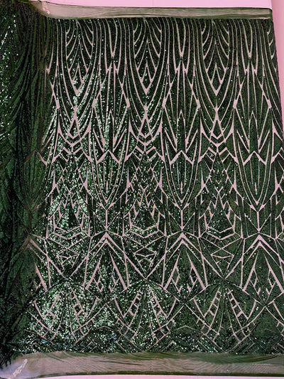 Geometric Sequin Stretch Mesh Fabric / Sold by the Yard - Image 7
