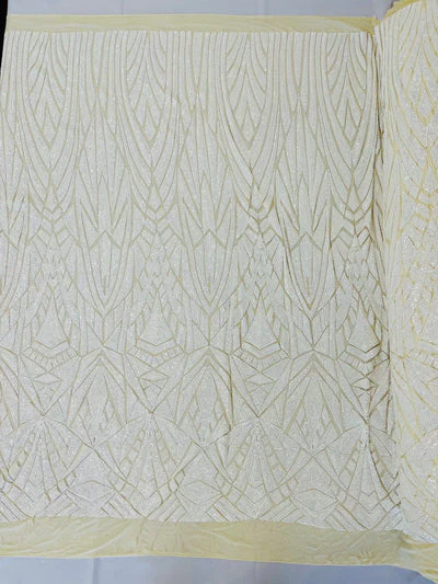 Geometric Sequin Stretch Mesh Fabric / Sold by the Yard - Image 8
