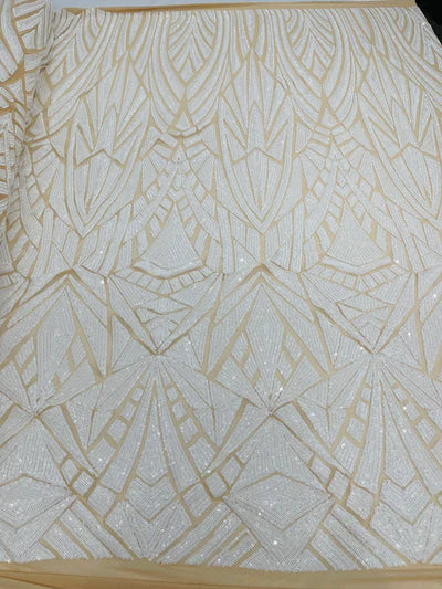 Geometric Sequin Stretch Mesh Fabric / Sold by the Yard - Image 9